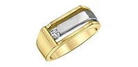 10K yellow and White Gold 0.197ct Canadian Diamond Satin Finish Ring - 4