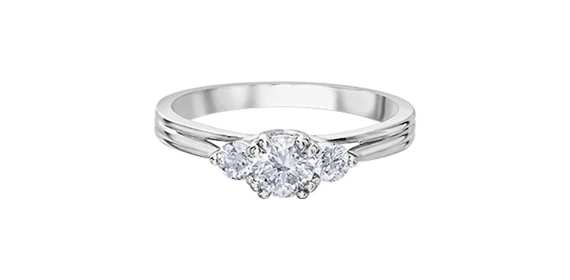 14K White Gold 0.60cttw Canadian Diamond Engagement Ring - /
