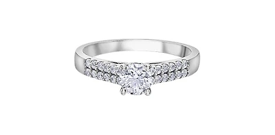 14K White Gold 0.75cttw Canadian Diamond Engagement Ring, Size 6.5