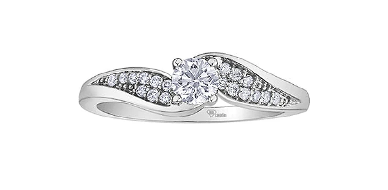 14K White Gold 0.34cttw Diamond Ring - / 4.5