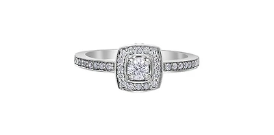 10K White Gold 0.40cttw Canadian Diamond Engagement Ring, Size 6.5
