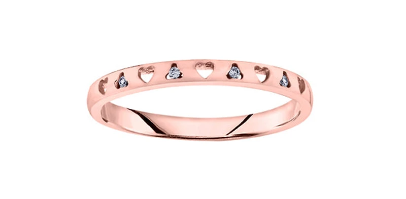 10K Rose Gold 0.02cttw Diamond Ring - 4.5