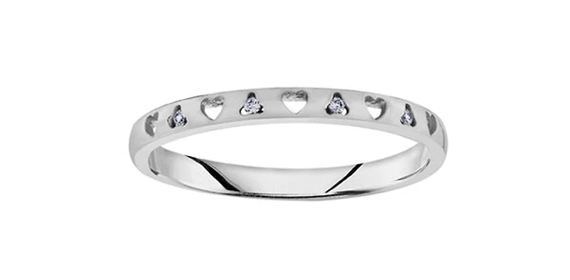 10K White Gold 0.02cttw Diamond Ring