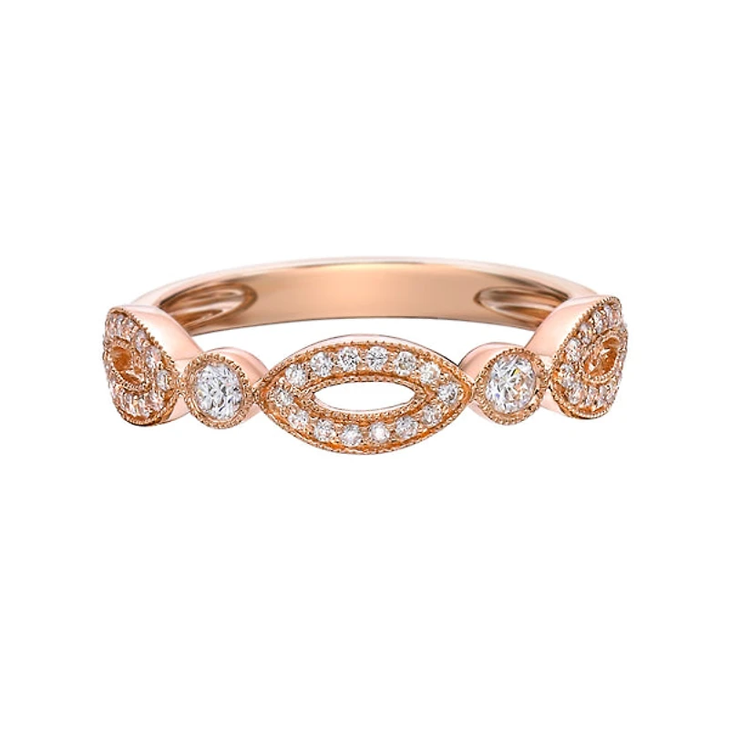 14K Rose Gold 1/4ct twt bezel-set diamond band - 4.5