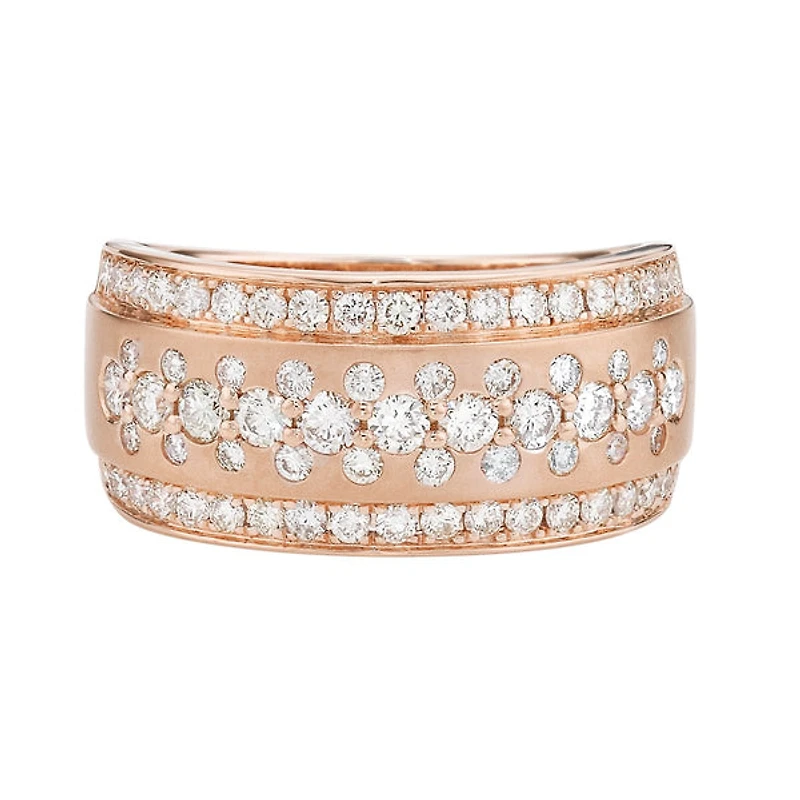 14K Rose Gold Prong-set diamond band