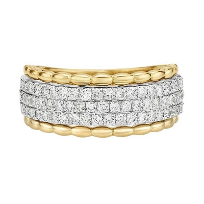 14K Two-tone Prong-set two-tone diamond band