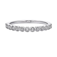 10K White Gold 1/6ct twt bezel-set diamond wedding band