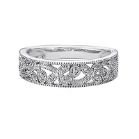 10K White Gold Pave-set diamond wedding band