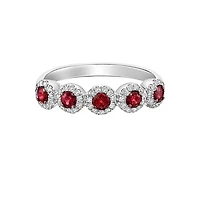 14K White Gold Ruby ring with diamonds