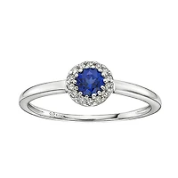 10K White Gold Blue Sapphire Ring - 4.5