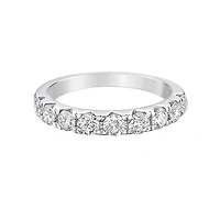 14K White Gold Prong diamond wedding band - 4.5