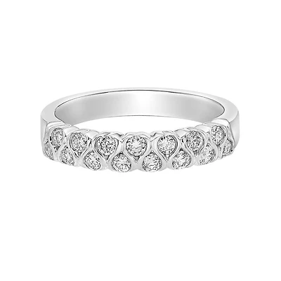 14K White Gold Channel-set diamond band