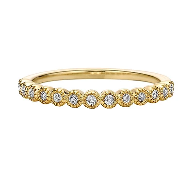 10K Gold 1/6ct twt bezel-set diamond wedding band