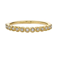10K Yellow Gold 1/6ct twt bezel-set diamond wedding band