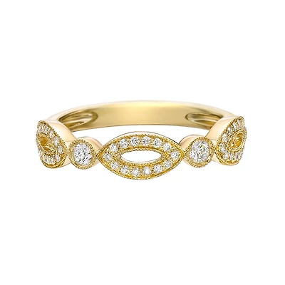 14K Yellow Gold 1/4ct twt bezel-set diamond band