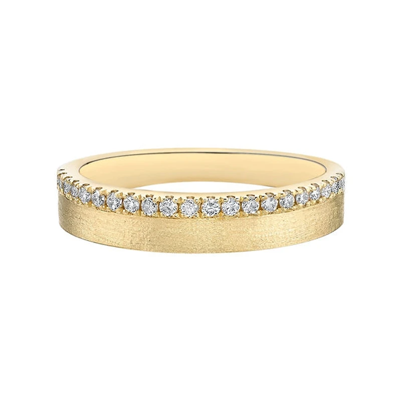 10K Yellow Gold Brushed Gold 0.23cttw diamond wedding band - 4.5