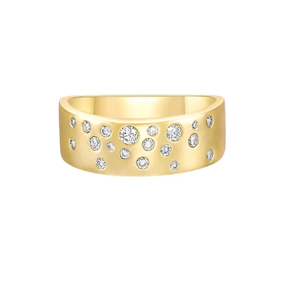 14K Yellow Gold Flush-set diamond band - 4.5