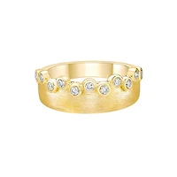 14K Yellow Gold Bezel-set diamond band