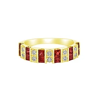 14K Yellow Gold Ruby ring with diamonds