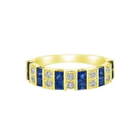 14K Yellow Gold Sapphire ring with diamonds