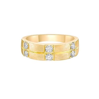 14K Yellow Gold Pave-set diamond band 3x2 - 4.5