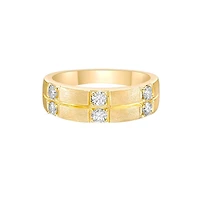 14K Yellow Gold Pave-set diamond band 3x2 - 4.5