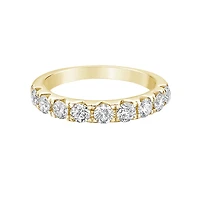 14K Yellow Gold Prong-set diamond wedding band - / 4.5