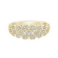 14K Yellow Gold Prong-set diamond band curves