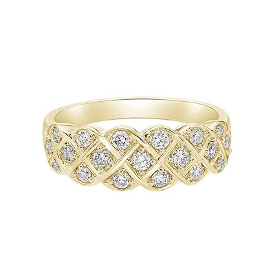 14K Yellow Gold Prong-set diamond band lines