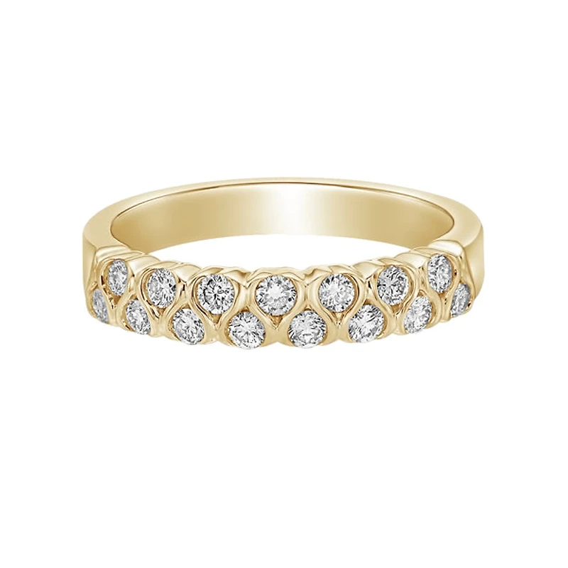 14K Yellow Gold Channel-set diamond band