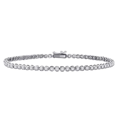 10K Lab Grown 1.00 - 5.00cttw Round Brilliant Cut Diamond Tennis Bracelet / Gold