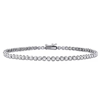 10K Lab Grown 1.00 - 5.00cttw Round Brilliant Cut Diamond Tennis Bracelet / Gold