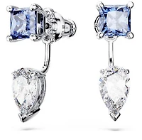 Swarovski Mesmera earring jackets, Mixed cuts, Detachable, Blue, Rhodium plated 5665767