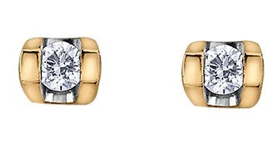 10K Yellow Gold 0.06cttw Diamond Earrings with Butterfly Backs