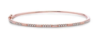 14K Rose Gold Diamond Bangle