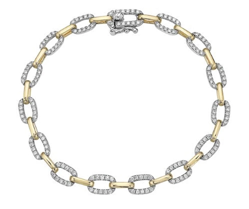 14K Yellow and White Gold Diamond Bracelet