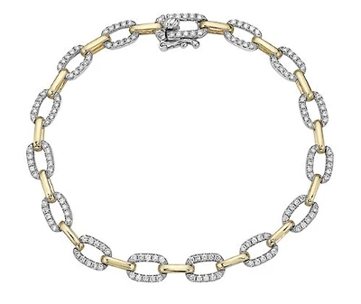 14K Yellow and White Gold Diamond Bracelet