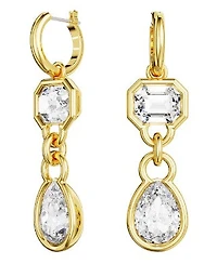 Swarovski Dextera drop earrings, Mixed cuts, White, Gold-tone plated - 5663265 - Discontinued