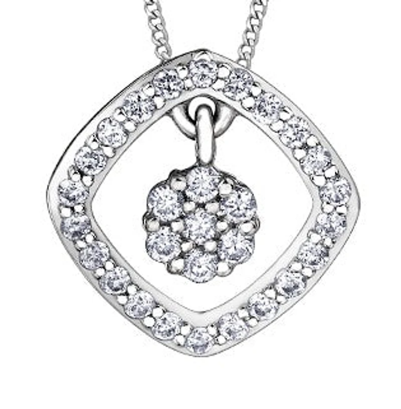10K White Gold cttw Diamond Pendant
