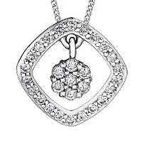 10K White Gold cttw Diamond Pendant