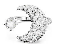 Swarovski Luna open ring, Moon, White, Rhodium plated 5677139