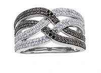 10K White Gold cttw Black Diamond Ring