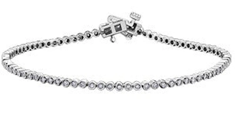 10K White Gold 0.66 cttw Diamond Tennis Bracelet