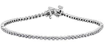 10K White Gold 0.66 cttw Diamond Tennis Bracelet