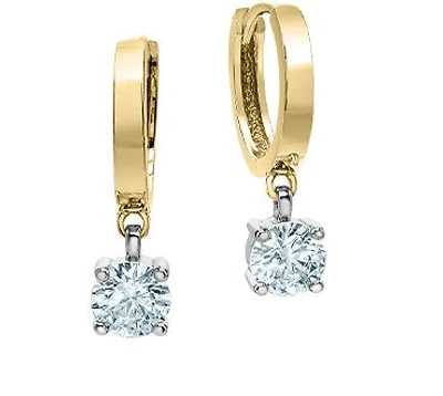 14K Yellow and White Gold cttw Lab Grown Diamond Earrings