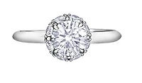 14K White Gold 1.90 cttw Lab Grown Diamond Solitare with Halo - /