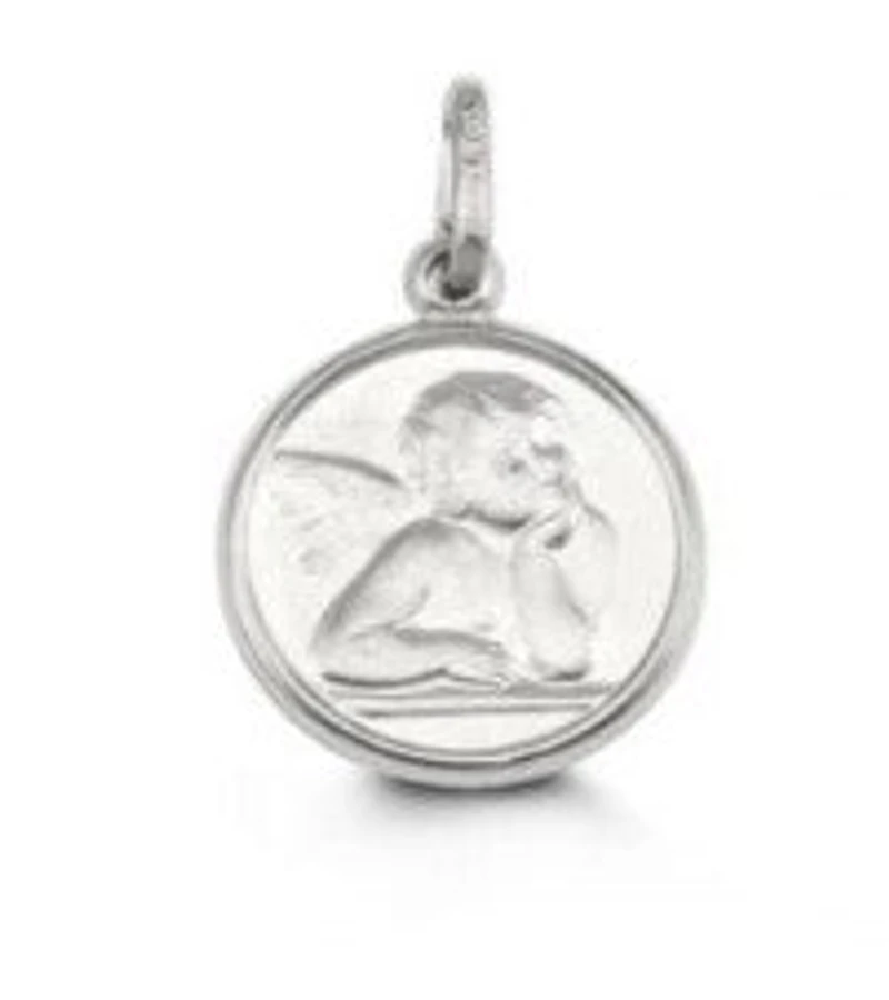 10K White Gold Guardian Angel Charm
