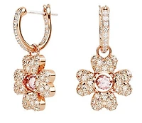 Swarovski - Idyllia drop earrings, Clover, White, Rose gold-tone plated - 5674212