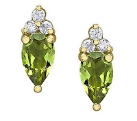 10K Yellow Gold Peridot and Diamond Earrings