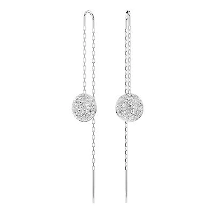 Swarovski Meteora drop earrings, White, Rhodium plated 5683448